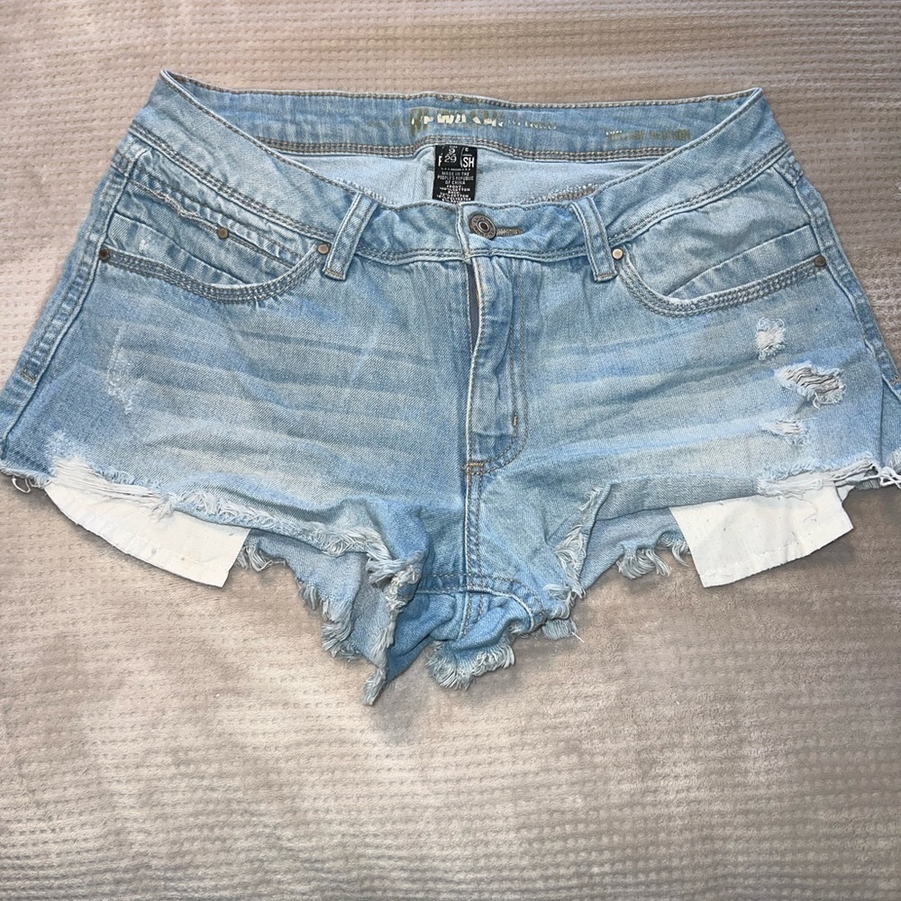 Rewash Light Wash Distressed Denim Cutoff Shorts Women’s Size S